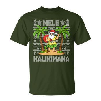 Mele Kalikimaka Santa Claus Hawaiian Christmas In July Men's T