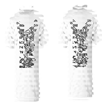 トップス 22ss SAINT MICHAEL SWT SH/ANTMY OF ANGEL SAINT MICHAEL ARCHANGEL WINGS SPEAR WARRIOR ARMY OF GOD T