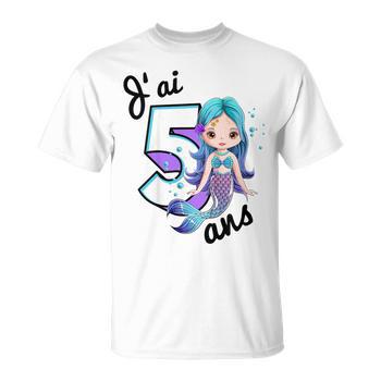 Enfant 5 anniversaire sirène cadeau 5 ans pour fille T-Shirt