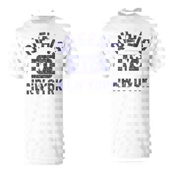 Jamaica Ny T Shirt - Gym Style Distressed White Print