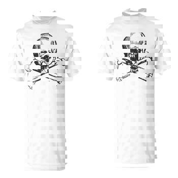 Skull And Cross Bones Men's T-shirt Back Print - Monsterry