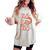 Retro Christmas Disco Ball Groovy Ho Ho Ho Santa Hat Xmas Women's Oversized Comfort T-shirt Ivory