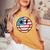 Retro Groovy America Usa Patriotic 4Th Of July Memorial Day Women's Oversized Comfort T-shirt Mustard