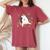 Calico Cat With Pot Plants Cat Lover For Mom Women Women's Oversized Comfort T-shirt Crimson