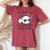 Can't Hear You I'm Listening To K-Pop Kawaii Girls Women's Oversized Comfort T-shirt Crimson