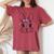 Cute Bunny Rabbit Face Tie Dye Glasses Girl Happy Easter Day Women's Oversized Comfort T-shirt Crimson