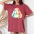 Easter Bunny Holland Lop Rabbit Girl Holland Lop Women's Oversized Comfort T-shirt Crimson