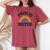 Gbtq Proud Sister Gay Pride Lgbt Ally Family Rainbow Flag Women's Oversized Comfort T-shirt Crimson