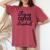 Jesus Coffee And Sport And Christian Lovers Women's Oversized Comfort T-shirt Crimson
