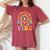 Seven Is A Vibe 7Th Birthday Rainbow Groovy Boys Girls Women's Oversized Comfort T-shirt Crimson