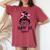 Support Squad Messy Bun Pink Breast Cancer Awareness Women Women's Oversized Comfort T-shirt Crimson