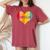Youth Girls Amelia Retro Vintage Heart Name Women's Oversized Comfort T-shirt Crimson
