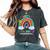 100Th Day Of Kindergarten School Rainbow 100 Days Smarter Women's Oversized Comfort T-Shirt Pepper