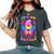 6Th Birthday Girl 6 Years Butterfly Number 6 Women's Oversized Comfort T-Shirt Pepper