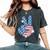 American Flag Peace Sign Hand 4Th Of July Women Women's Oversized Comfort T-Shirt Pepper