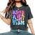Be In Awe Of My 'Tism Autism Awareness Groovy Tie Dye Women's Oversized Comfort T-Shirt Pepper