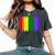 Binghamton New York Lgbtq Gay Pride Rainbow Skyline Women's Oversized Comfort T-Shirt Pepper