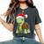 Christmas Lights Turtle Wearing Xmas Hat Sea Turtle Lover Women's Oversized Comfort T-Shirt Pepper