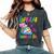 Daddy Of The Birthday Girl Rolling Skate Family Party Women's Oversized Comfort T-Shirt Pepper
