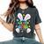 Egg Cited To Be A Big Sister Happy Easter Baby Announcement Women's Oversized Comfort T-Shirt Pepper
