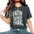 Faith Over Fear Christian Inspirational Graphic Women's Oversized Comfort T-Shirt Pepper