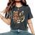 Floral Tiger Girls Flowers Tiger Face For Tigers Lover Women's Oversized Comfort T-Shirt Pepper