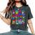 Free Sister Hugs Pride Month Rainbow Transgender Flag Lgbtq Women's Oversized Comfort T-Shirt Pepper