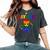 Gay Alien Lgbtq Pride Colorful Rainbow Sign Women's Oversized Comfort T-Shirt Pepper