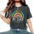 Happy Pi Day 2024 Rainbow Math Lover Teacher Geek Student Women's Oversized Comfort T-Shirt Pepper
