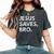 Jesus Saves Bro Vintage Christian Religious Believer Women's Oversized Comfort T-Shirt Pepper