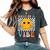 Nine Is A Vibe 9Th Birthday Groovy Boys Girls 9 Years Old Women's Oversized Comfort T-Shirt Pepper