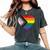 Progress Pride Flag Vintage Rainbow Heart Love Lgbt Pocket Women's Oversized Comfort T-Shirt Pepper