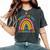 Teacher Of Tiny Superheroes Pre-K Kindergarten Rainbow Women's Oversized Comfort T-Shirt Pepper