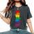Vintage Lgbt Cat Stack Rainbow Gay Pride For Cat Lover Women's Oversized Comfort T-Shirt Pepper