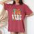 70'S Vibe Costume 70S Party Outfit Groovy Hippie Peace Retro Women's Oversized Comfort T-Shirt Crimson