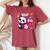 8 Years Old 8Th Birthday Panda Hearts Cute Girl Party Women's Oversized Comfort T-Shirt Crimson