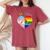 Ally Rainbow Flag Heart Lgbt Gay Lesbian Support Pride Month Women's Oversized Comfort T-Shirt Crimson