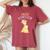 Big Sister Giraffe Become Sister Women's Oversized Comfort T-Shirt Crimson
