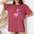 Bisexual Flag Flamingo Lgbt Bi Pride Stuff Animal Women's Oversized Comfort T-Shirt Crimson