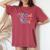 Blessed Mama Cute Tie Dye Print Women's Oversized Comfort T-Shirt Crimson