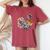 Chicken Aesthetic Flowers Cute Cottagecore Floral Chicken Women's Oversized Comfort T-Shirt Crimson