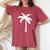 Cool Summer Vacation Beach Palm Tree Women's Oversized Comfort T-Shirt Crimson