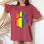 Dog Paw Print Lgbtq Rainbow Flag Gay Pride Ally Dog Lover Women's Oversized Comfort T-Shirt Crimson