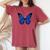 European Union Butterfly Pride European Union Flag Eu Women's Oversized Comfort T-Shirt Crimson