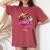 Flamingo Hawaiian Summer Tropical Luau Girls Kid Women's Oversized Comfort T-Shirt Crimson