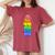 Lgbt Cat Stack Rainbow Gay Pride Anime For Cat Lover Women's Oversized Comfort T-Shirt Crimson