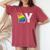 Lgbt Georgia Gay Distressed Rainbow Flag Present Women's Oversized Comfort T-Shirt Crimson