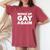 Lgbtq Rainbow Woke Up Gay Again Women's Oversized Comfort T-Shirt Crimson