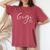 Gigi Est 2024 Gigi To Be New Grandma Women's Oversized Comfort T-Shirt Crimson
