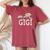 Gigi Floral Chamomile Mother's Day Gigi Women's Oversized Comfort T-Shirt Crimson